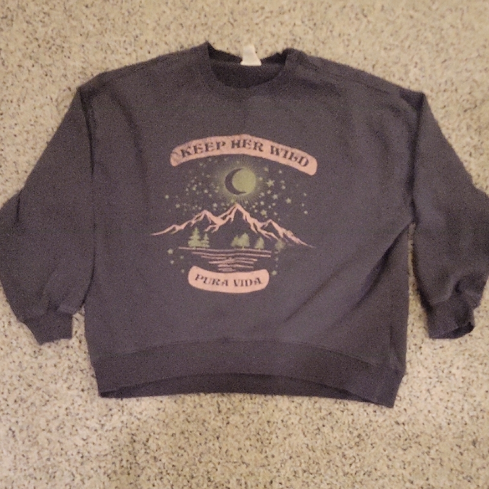 Mate The Label Graphic Crew Neck Sweater Sweatshirt Organic Cotton Medium